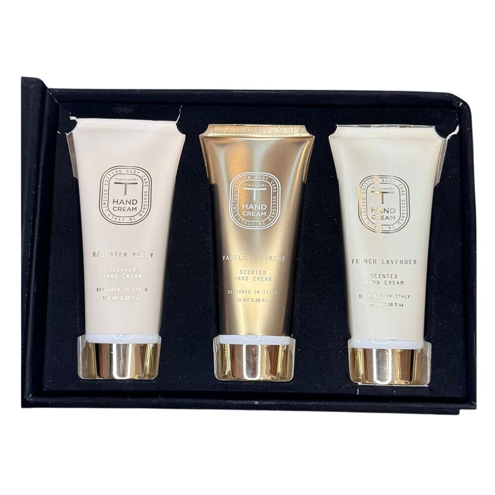 New Hand Cream Skin Care Gift Set Trio Tahari Rosewater Peony Lavender Vanilla
